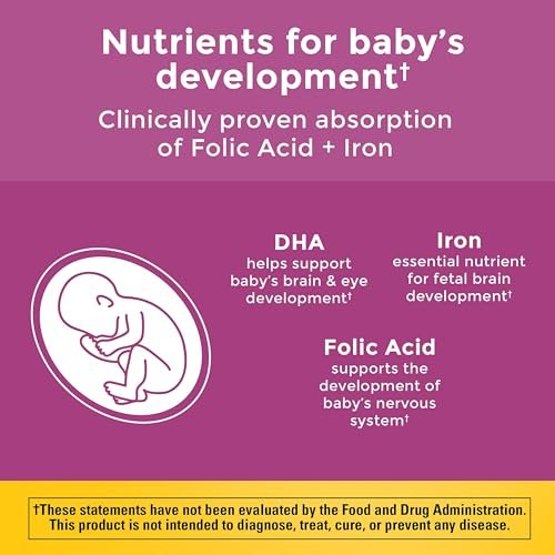Nature Made Schwangerschaftsvitamine für Frauen mit Folsäure + DHA, 60 Softgels, 60-Tage-Vorrat
