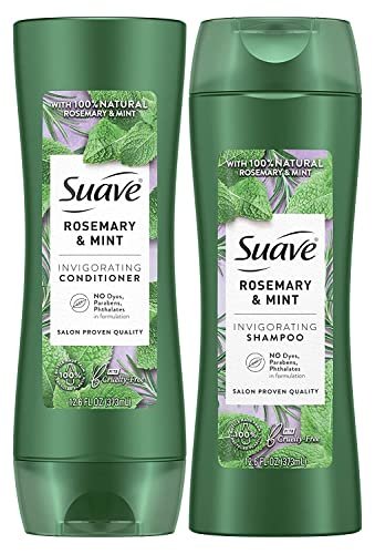 Suave Shampoo und Spülung, Rosmarin & Minze – Belebende Formel mit 100 % natürlichen ätherischen Ölen, 2 x 12,6 oz