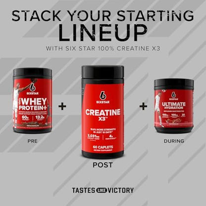 Six Star Creatin Kapseln, X3 (60 Kapseln) - Kreatin für Frauen & Männer - Kreatin-Kapseln unterstützen Muskelkraft - Pre & Post Workout Creatin Supplement für Muskelregeneration & Aufbau - 20 Portionen