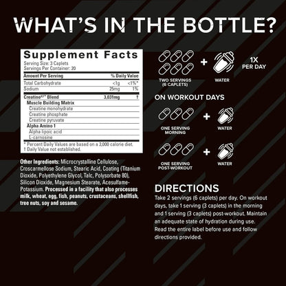 Six Star Creatin Kapseln, X3 (60 Kapseln) - Kreatin für Frauen & Männer - Kreatin-Kapseln unterstützen Muskelkraft - Pre & Post Workout Creatin Supplement für Muskelregeneration & Aufbau - 20 Portionen