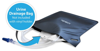 NYOrtho Urinbeutel-Halter – Vinyl-Datenschutzabdeckung für Foley-, Katheter- oder Urinbeutel – Klettverschluss, wasserabweisend, leicht zu reinigen – Gurte für Rollstuhl oder Bett – 10,5 x 11,25 Zoll – 1 Stück