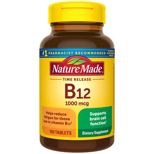 Nature Made Vitamin B12 1000 mcg – 160 Tabletten mit Zeitfreisetzung für die Energieunterstützung