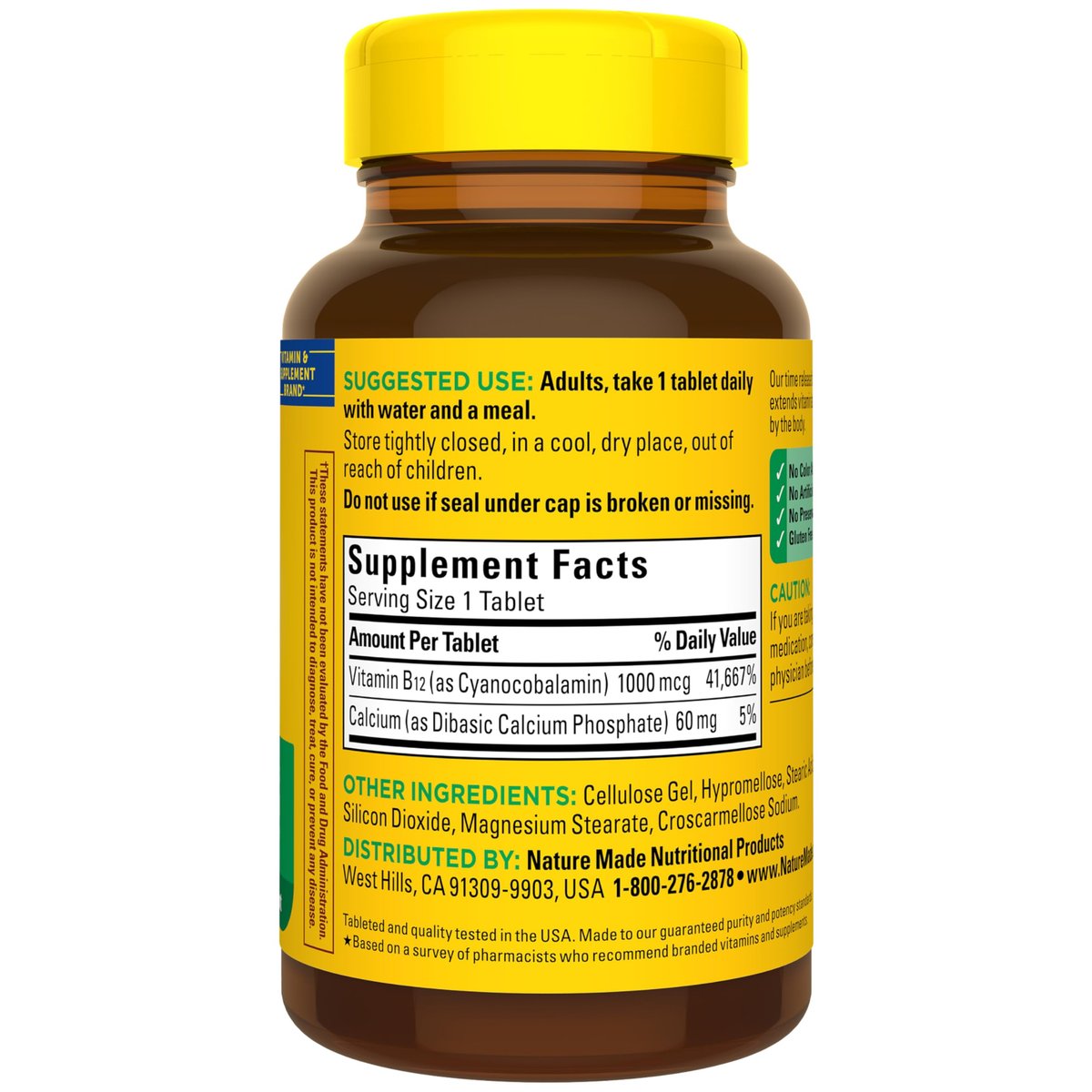 Nature Made Vitamin B12 1000 mcg – 160 Tabletten mit Zeitfreisetzung für die Energieunterstützung