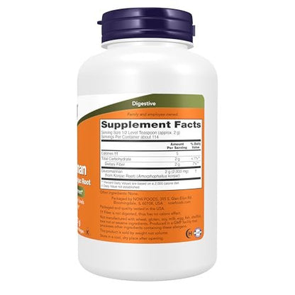 NOW Foods Glucomannan (Amorphophallus konjac) Reines Pulver – Unterstützt Regelmäßigkeit und gesundes Gewichtsmanagement*, 227 g (8 Unzen)