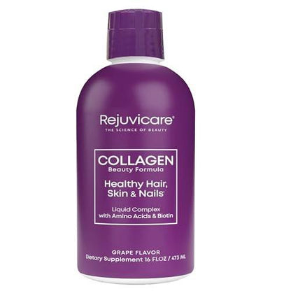 Rejuvicare Liquid Collagen Beauty Formula – Grape Geschmack, 16 Fl Oz (470 ml), 32 Portionen