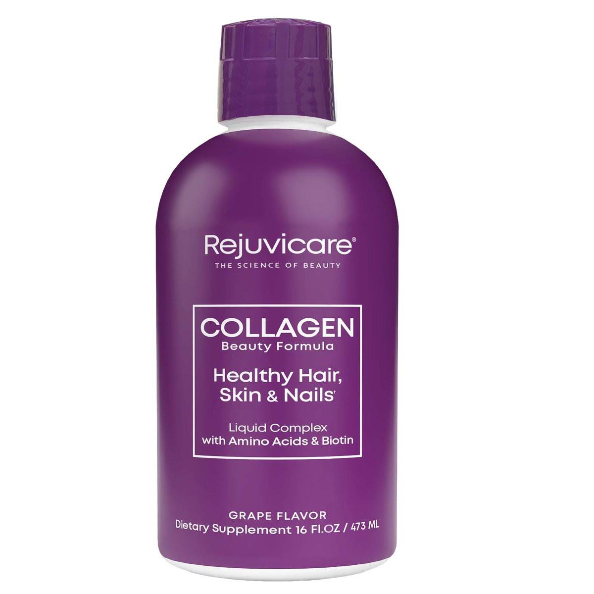 Rejuvicare Liquid Collagen Beauty Formula – Grape Geschmack, 16 Fl Oz (470 ml), 32 Portionen