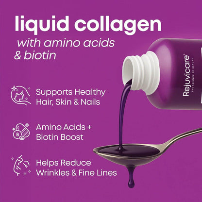 Rejuvicare Liquid Collagen Beauty Formula – Grape Geschmack, 16 Fl Oz (470 ml), 32 Portionen