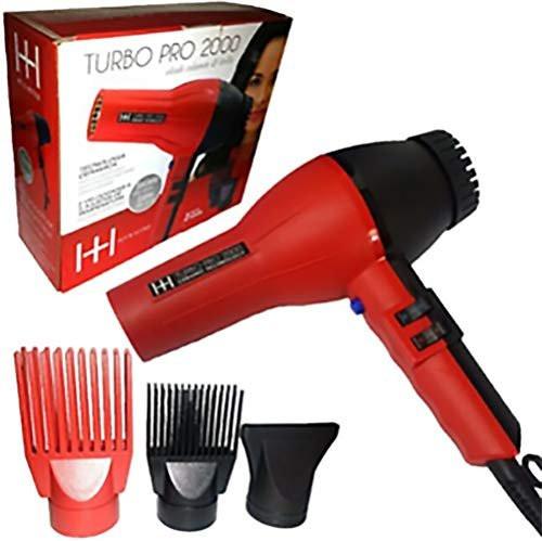 Annie Ceramic Turbo Pro-2000 Haartrockner – Rot/Schwarz 4-teiliges Set