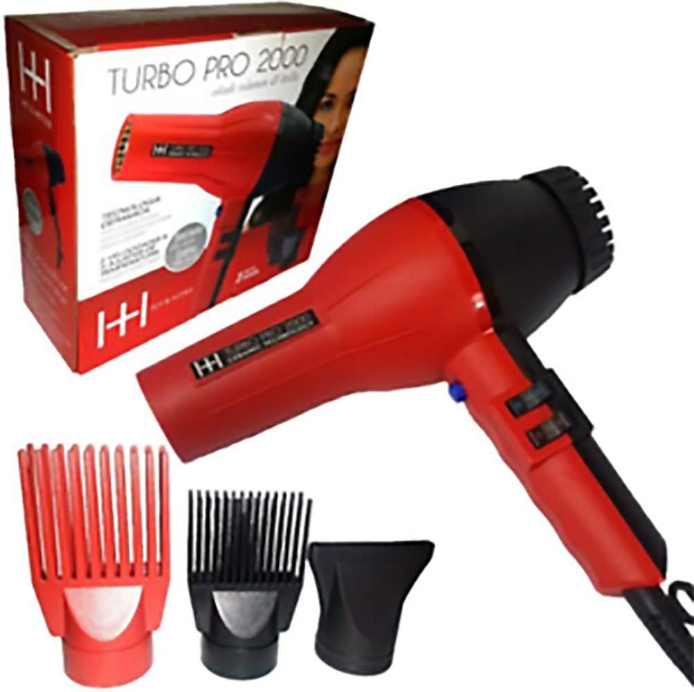 Annie Ceramic Turbo Pro-2000 Haartrockner – Rot/Schwarz 4-teiliges Set