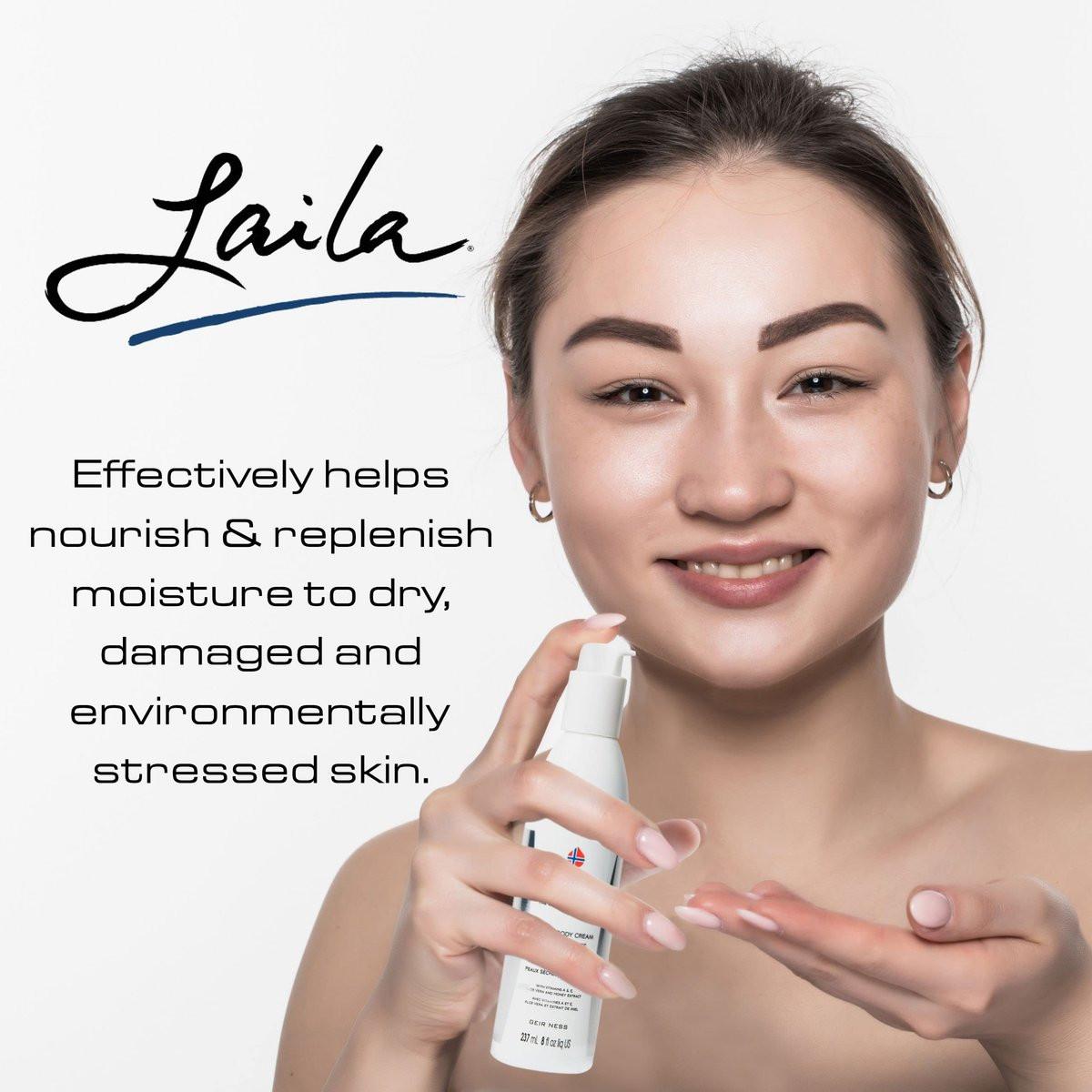 Geir Ness Laila Hand- & Körpercreme – Feuchtigkeitsspendende und pflegende Formel für weiche und geschmeidige Hände – mit Vitamin A & E, Aloe Vera und Honigextrakt