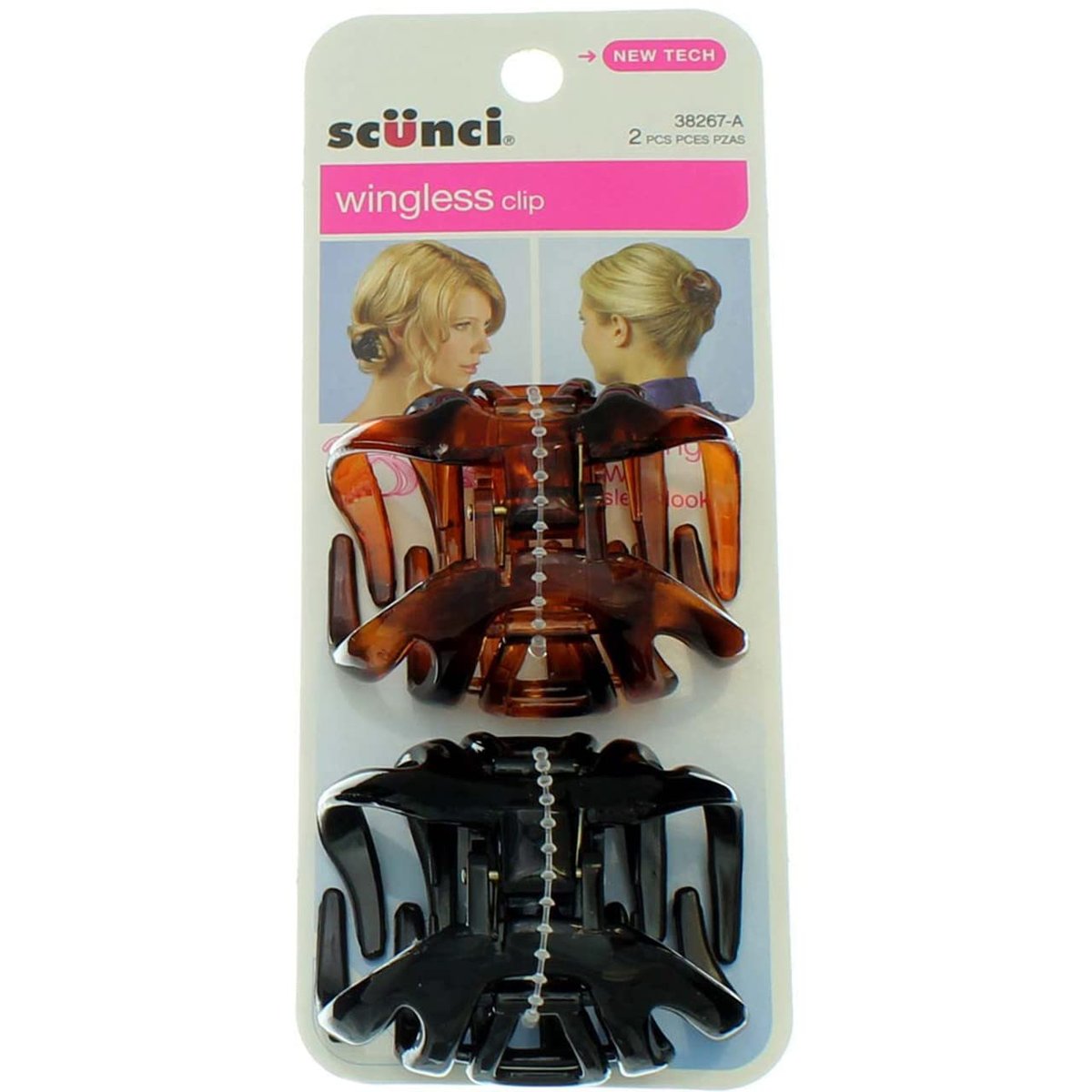 Scuni Flügelloser Oktopus-Haarklammer, 2er-Pack, Farben können variieren
