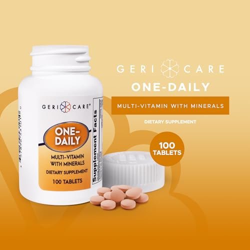 GeriCare One-Daily Multivitamin mit Mineralien für Männer & Frauen (100 Tabletten) | Hochdosiertes Multi-Vitamin & Multimineral Nahrungsergänzungsmittel für Immunsystem, Energie | Tägliche Nährstoffversorgung