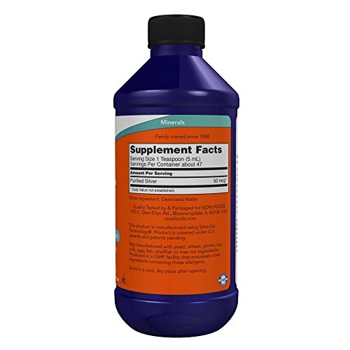 NOW Foods Silver Sol 10 PPM – Kolloidales Silber mit elementarem Silber und entionisiertem Wasser, flüssig, 240 ml