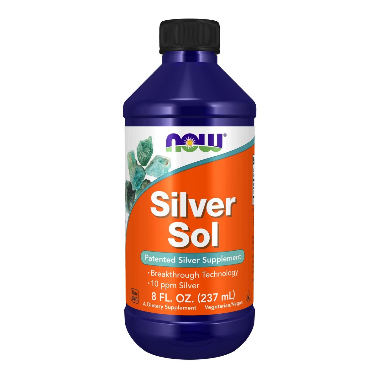 NOW Foods Silver Sol 10 PPM – Kolloidales Silber mit elementarem Silber und entionisiertem Wasser, flüssig, 240 ml