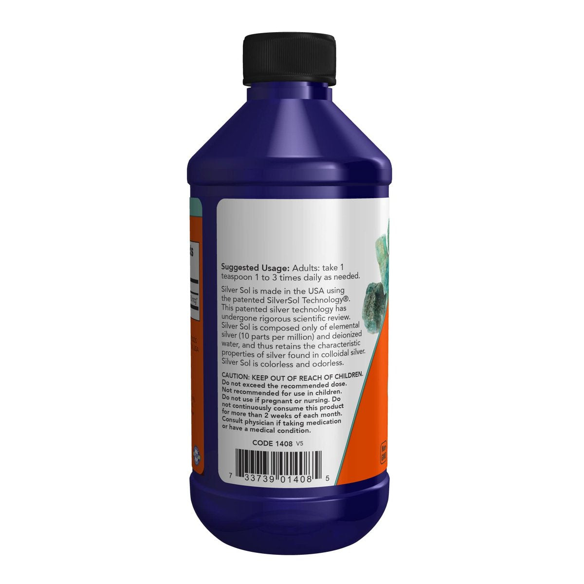 NOW Foods Silver Sol 10 PPM – Kolloidales Silber mit elementarem Silber und entionisiertem Wasser, flüssig, 240 ml