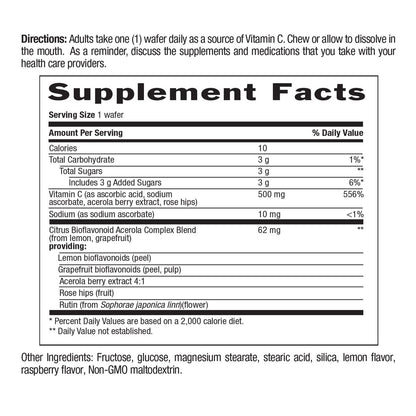 Country Life Acerola Vitamin C Complex 500mg – Kautabletten mit Acerola, Zitrus-Bioflavonoiden & Hagebutte, Immunsystem-Unterstützung, glutenfrei, vegan, 90 Kautabletten