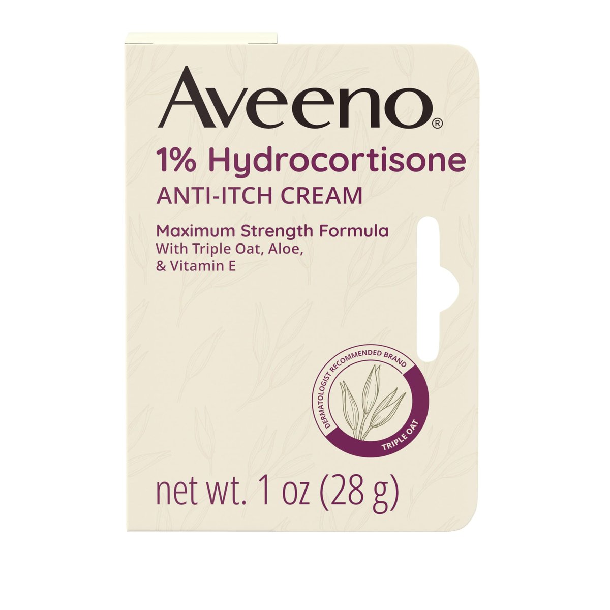 Aveeno Maximum Strength 1% Hydrocortison Anti-Juckreiz Creme mit reinem Haferessenz, Triple-Oat-Komplex, Aloe & Vitamin E – gegen Juckreiz, Hautausschlag & Rötungen bei Ekzemen, Psoriasis, Insektenstichen, Giftefeu, Gifteiche & Giftsumach, 28 g (2er-Pack)