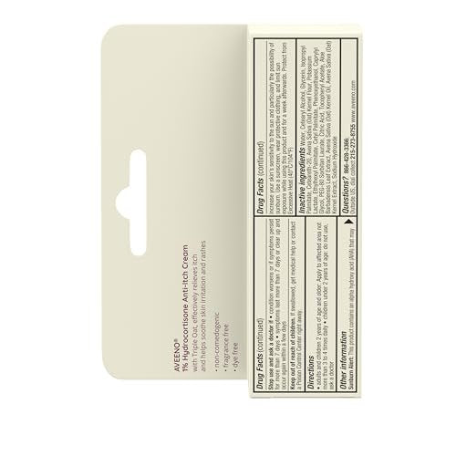 Aveeno Maximum Strength 1% Hydrocortison Anti-Juckreiz Creme mit reinem Haferessenz, Triple-Oat-Komplex, Aloe & Vitamin E – gegen Juckreiz, Hautausschlag & Rötungen bei Ekzemen, Psoriasis, Insektenstichen, Giftefeu, Gifteiche & Giftsumach, 28 g (2er-Pack)