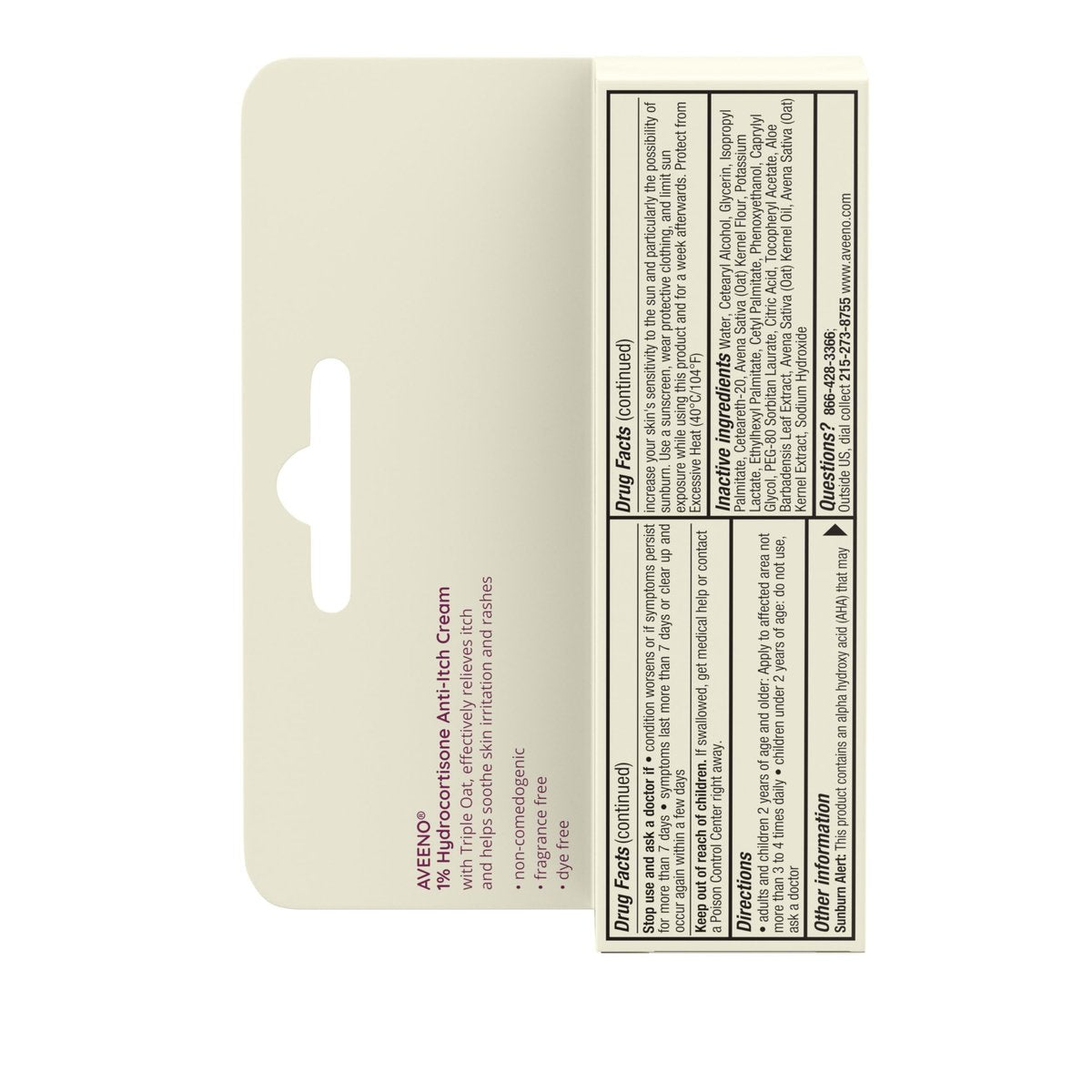 Aveeno Maximum Strength 1% Hydrocortison Anti-Juckreiz Creme mit reinem Haferessenz, Triple-Oat-Komplex, Aloe & Vitamin E – gegen Juckreiz, Hautausschlag & Rötungen bei Ekzemen, Psoriasis, Insektenstichen, Giftefeu, Gifteiche & Giftsumach, 28 g (2er-Pack)