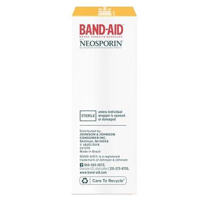 Band-Aid Wundpflaster Infektionsschutz mit Neosporin Antibiotischer Salbe, gemischte Größen, für Wundversorgung und Erste Hilfe, 20 Stück