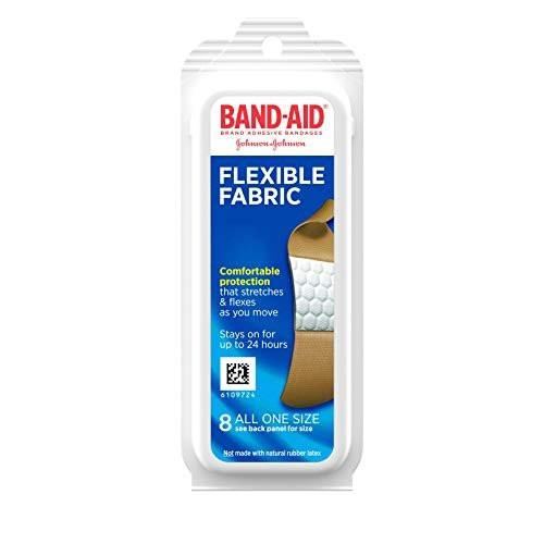 Band-Aid Flexible Fabric Pflaster – 8er Pack für unterwegs, Wundversorgung und Schutz