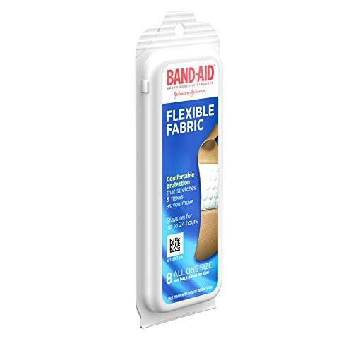 Band-Aid Flexible Fabric Pflaster – 8er Pack für unterwegs, Wundversorgung und Schutz