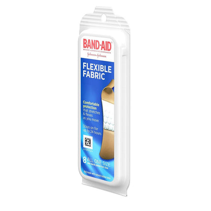 Band-Aid Flexible Fabric Pflaster – 8er Pack für unterwegs, Wundversorgung und Schutz