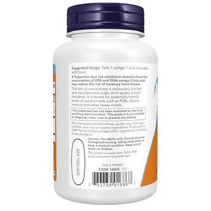 NOW Foods Tri-3D Omega™ Fischöl mit Vitamin D-3, Triglyceridform, molekulardestilliert, 90 Weichkapseln