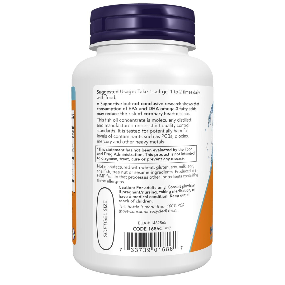 NOW Foods Tri-3D Omega™ Fischöl mit Vitamin D-3, Triglyceridform, molekulardestilliert, 90 Weichkapseln