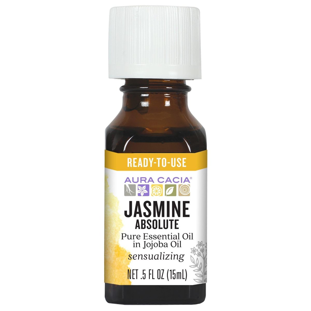 Aura Cacia Precious Essentials Jasmin Absolut mit Jojoba – 0,5 oz ätherisches Öl