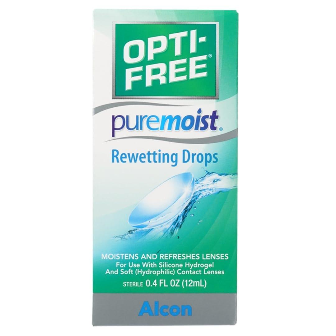 Opti-Free Puremoist Benetzungstropfen für Kontaktlinsen, 12 ml