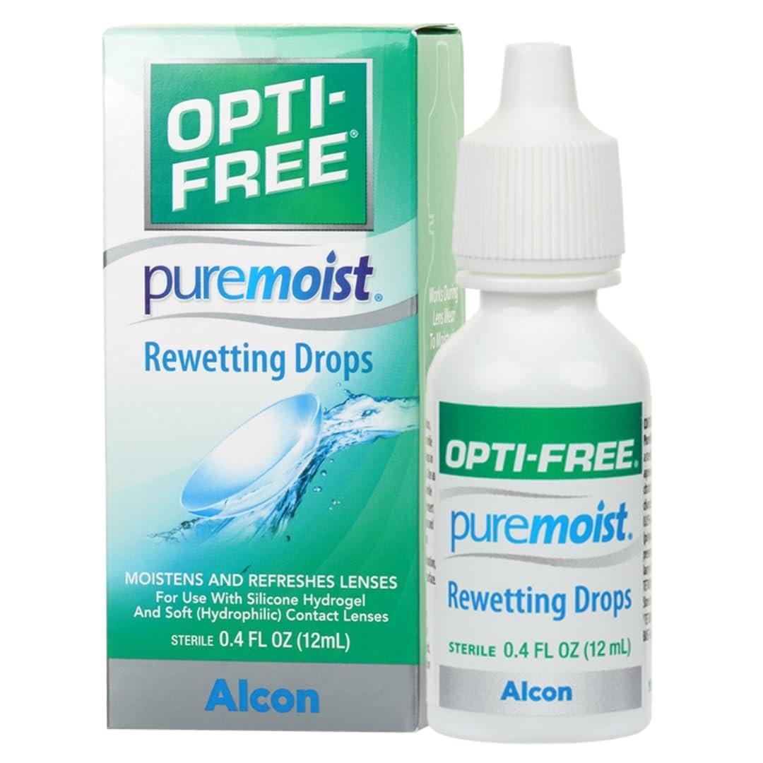 Opti-Free Puremoist Benetzungstropfen für Kontaktlinsen, 12 ml