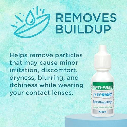 Opti-Free Puremoist Benetzungstropfen für Kontaktlinsen, 12 ml