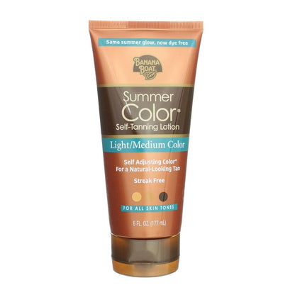 Banana Boat Summer Color Selbstbräunungslotion, Hell/Mittel, für alle Hauttöne, 177 ml Tube