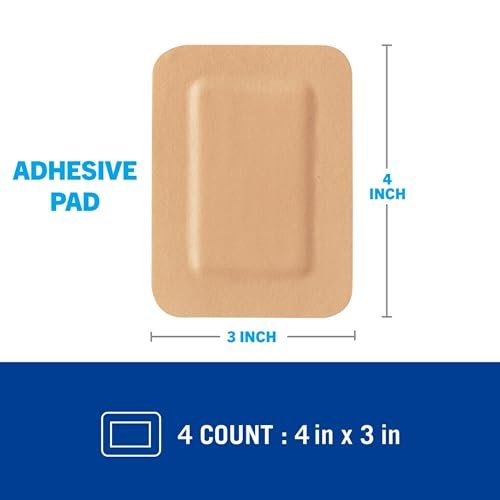 Nexcare Absolute Waterproof Klebeverband mit Gaze-Pad, Einheitsgröße, 4 Stück
