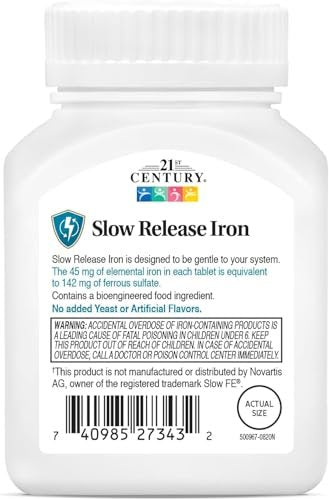 21st Century Slow Release Eisen Tabletten, 60 Stück (3er-Pack)
