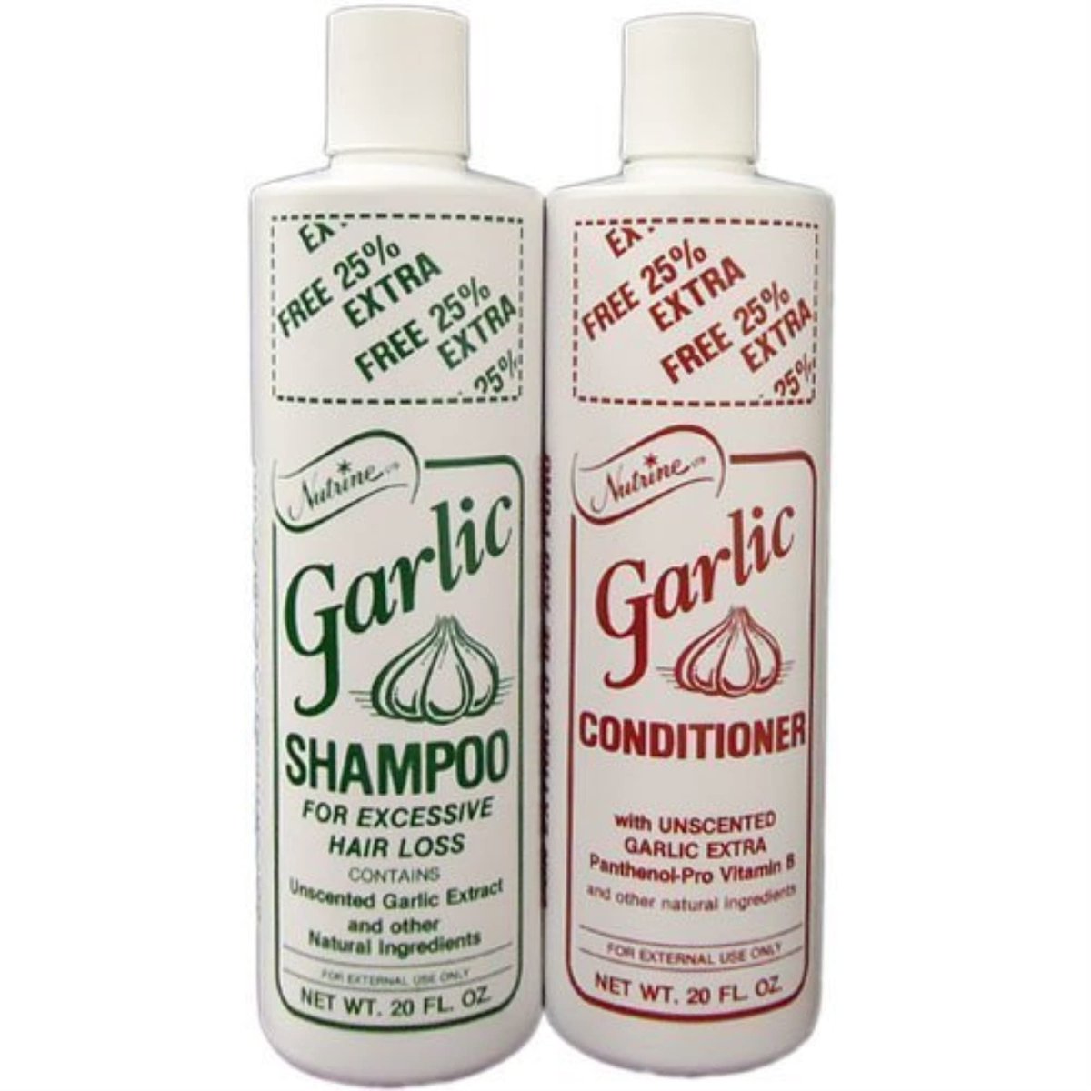 Nutrine Knoblauch Shampoo + Conditioner 20oz Duo Unscented – Pflegendes Set für gesundes Haar