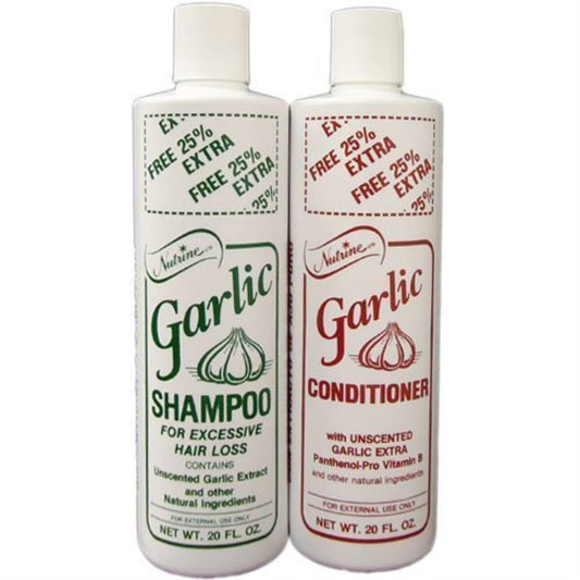 Nutrine Knoblauch Shampoo + Conditioner 20oz Duo Unscented – Pflegendes Set für gesundes Haar