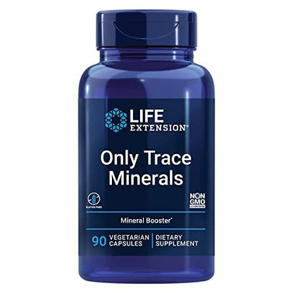 Life Extension Only Trace Minerals – Tägliche Dosis Zink, Chrom, Bor, Kupfer, Mangan, Vanadylsulfat – Glutenfrei, Nicht-GVO, Vegetarisch, 90 Kapseln