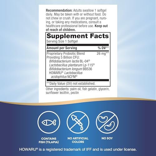 Nature's Way Pearls Max Potency Probiotikum für Männer und Frauen – Unterstützt Verdauung, Immunsystem und Darmgesundheit*, 5 Milliarden lebende Kulturen, keine Kühlung erforderlich, 30 Softgels