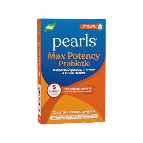 Nature's Way Pearls Max Potency Probiotikum für Männer und Frauen – Unterstützt Verdauung, Immunsystem und Darmgesundheit*, 5 Milliarden lebende Kulturen, keine Kühlung erforderlich, 30 Softgels