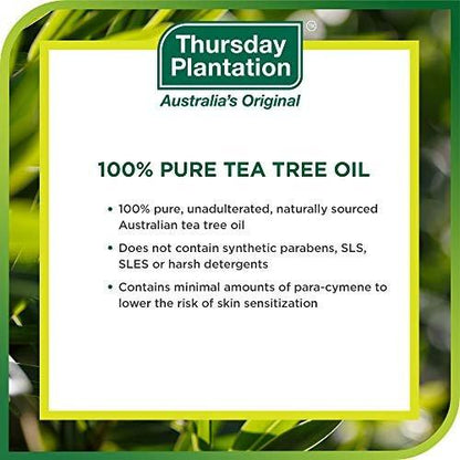 Thursday Plantation 100% reines australisches Teebaumöl – 50 ml – Natürliches ätherisches Öl – Reinigt und pflegt die Haut – Hergestellt in Australien