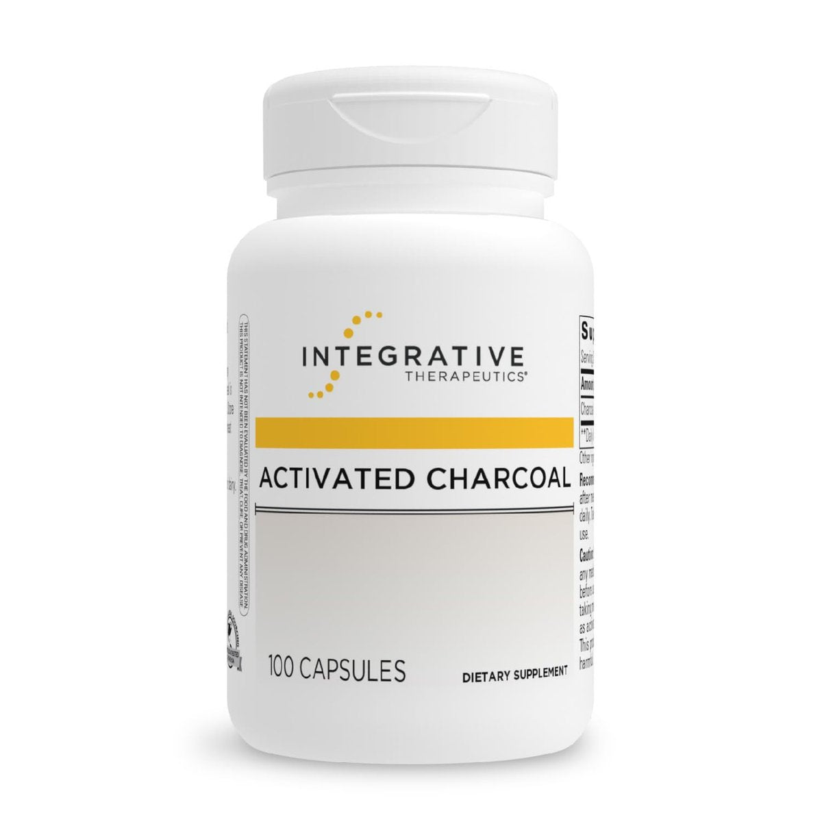 Integrative Therapeutics Aktivkohle – Verdauungs- und Darmgesundheit Nahrungsergänzungsmittel* – Effektive gastrointestinale Unterstützung* – Glutenfrei & laktosefrei – 100 Kapseln (50 Portionen)