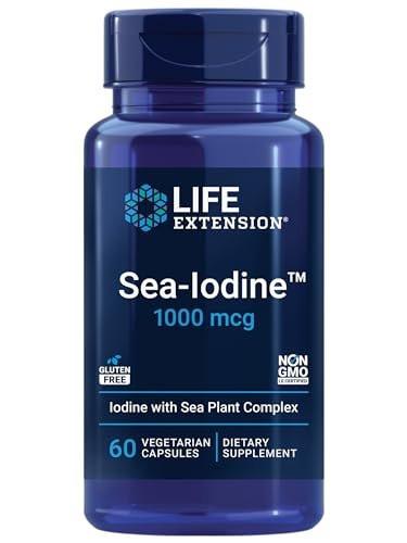 Life Extension Sea-Iodine™ – Jod aus Meeresalgen und Blasentang, unterstützt gesunde Schilddrüsenfunktion, nicht-GVO, glutenfrei, vegetarisch, 60 Kapseln