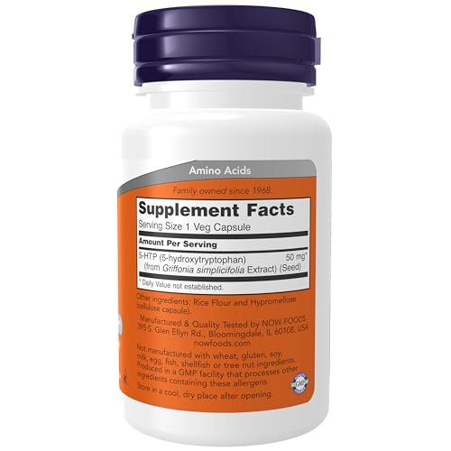 NOW Foods 5-HTP 50 mg, 30 Kapseln – Unterstützung für Neurotransmitter*