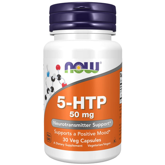 NOW Foods 5-HTP 50 mg, 30 Kapseln – Unterstützung für Neurotransmitter*