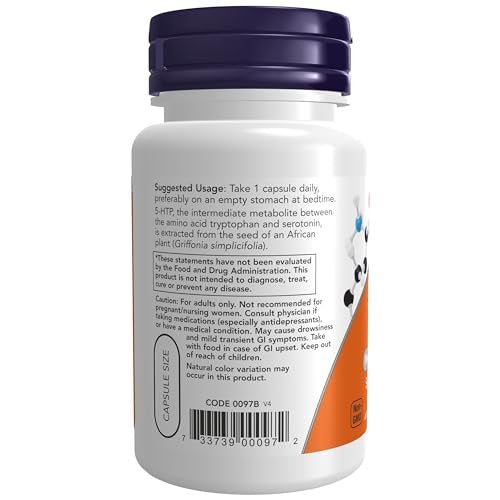 NOW Foods 5-HTP 50 mg, 30 Kapseln – Unterstützung für Neurotransmitter*