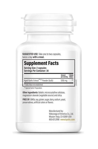 Kyolic Alter Knoblauch Extrakt Formula 200 – Herz-Kreislauf & Immunsystem*, Reserve, 60 Kapseln