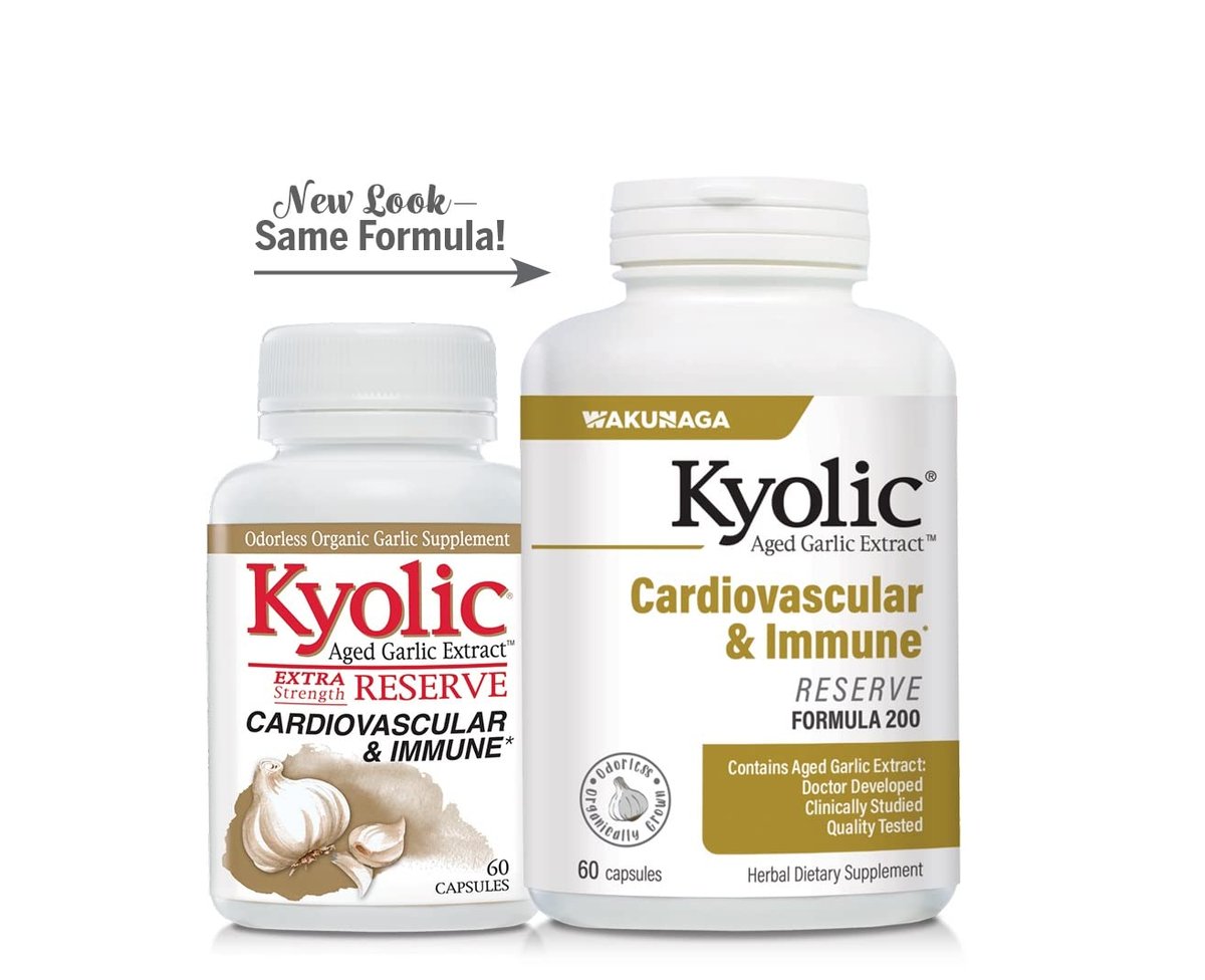 Kyolic Alter Knoblauch Extrakt Formula 200 – Herz-Kreislauf & Immunsystem*, Reserve, 60 Kapseln