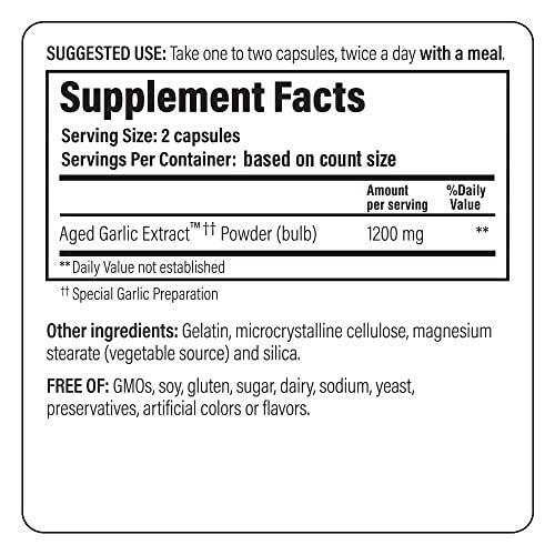 Kyolic Alter Knoblauch Extrakt Formula 200 – Herz-Kreislauf & Immunsystem*, Reserve, 60 Kapseln